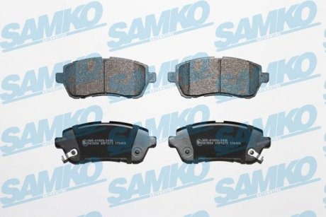 Гальмівні колодки, дискове гальмо (набір) SAMKO 5SP1673 (фото 1)