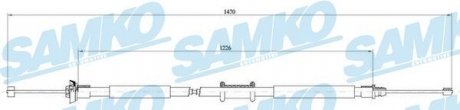 Трос ручного гальма.r. PUNTO /L,P/ 1455/1230 SAMKO C0197B
