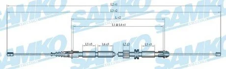 Трос ручного гальма.r. MONDEO III 1720/1515 SAMKO C0263B