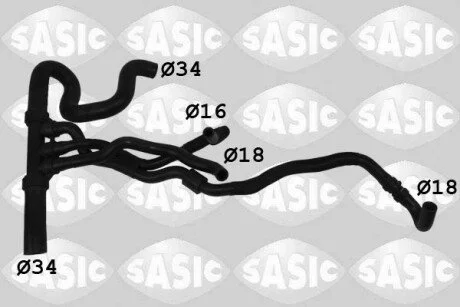 Шланг гумовий сист. охлаждений. SASIC 3404202