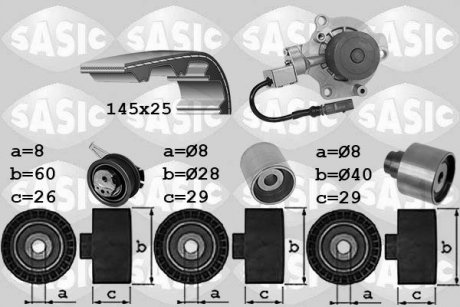 Комплект ГРМ + помпа VW T6 2.0TDI 04/15-, 62/75/84/110kw, замінений на 530 0699 32 SASIC 3906114 (фото 1)