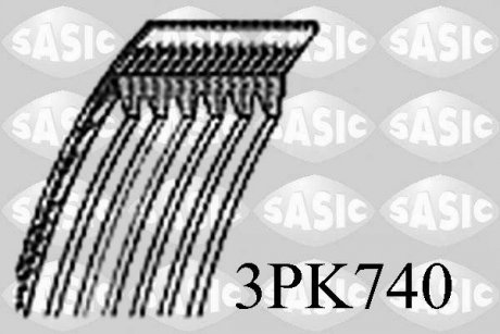 Ремень генератора SASIC 3PK740