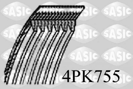 Ремень генератора SASIC 4PK755 (фото 1)