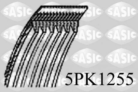 Ремень генератора SASIC 5PK1255 (фото 1)