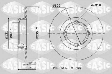 Гальмівний диск SASIC 6106111 (фото 1)