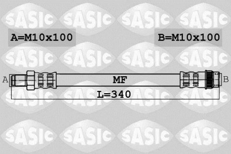 Шланг гальмівний SASIC 6604010