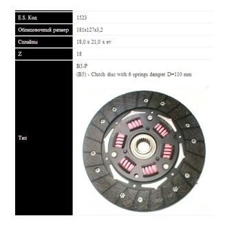 CITROEN Диск сцепления C15 87-88 180 (181мм, 6 пружин) SASSONE 1523 ST