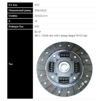 VW Диск сцепления POLO 1.4 16V 01- (200мм, 4 пружины) SASSONE 6115 ST (фото 1)