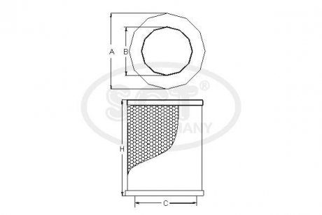 Фильтр воздушный NISSAN Pick Up / Navara (720, D21, D22) 2.5 Di (02-05) (SB 2359) SCT SCT GERMANY SB2359