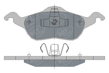 Колодки тормозные (передние) Ford Focus 98-05 SCT - MANNOL SP237PR (фото 1)