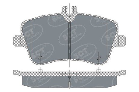 Колодки гальмівні (передні) MB C-class (W203/CL203/S203)/CLK-class (C209)/SLK-class (R171) 00-11 SCT - MANNOL SP246PR (фото 1)
