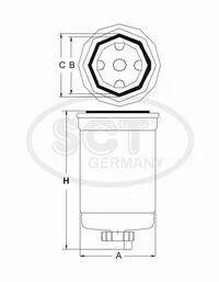 Фільтр паливний FORD Transit 2000 2.0 DI Turbodiesel (00-06) (ST 6106) SCT SCT - MANNOL ST6106