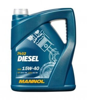 Мастило DIESEL 15W40 5L CG-4/SL, E3/A3/B3, VW 505.00, MB228.3/229.1 SCT - MANNOL MN74025