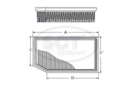 Фільтр повітряний RENAULT Duster 1.6 SCe 115 (16-) (SB 2386) SCT SCT - MANNOL SB2386