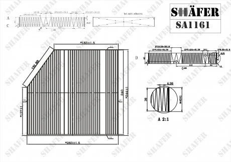 Фильтр салона MB C (W205, S205)/E (W213,S213) SHAFER SA1161
