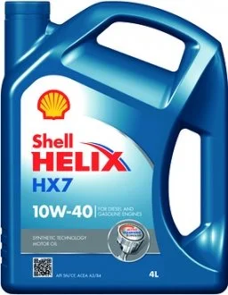 4л Масло полусинт. Helix HX7 10W-40 SAPI SN/CF ACEA A3/B3, A3/B4 JASO SG+ MB 229.3 VW 502.00/505.00 Renault RN0700/RN0710 SHELL 550040289 (фото 1)