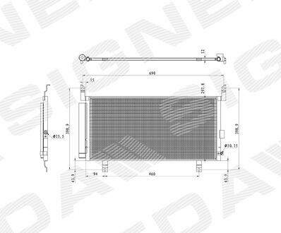 Радіатор кондиціонера SUBARU LEGACY, 14 - 17 Signeda RC4454