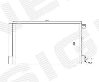 Радіатор кондиціонера FIAT GRANDE PUNTO, 05 - 12 1850119 FIAT / ALFA ROMEO / LANCIA Signeda RC94973