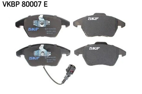 Колодки гальмівні (передні) Skoda Fabia/Rapid 10-/Octavia/VW Caddy 04-15/Golf/Passat 03- (+датчик) SKF VKBP80007E