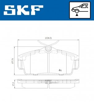 Колодки гальмівні (передні) Nissan Almera/Primera 1.5-1.8/1.5-2.2dCi 96-02 SKF VKBP80428 (фото 1)