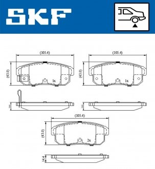 Колодки гальмівні (задні) Mazda RX-8 03-12/Suzuki Ignis 00-05/Chevrolet Cruze 00-08 SKF VKBP90620A (фото 1)