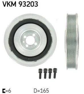 Шкив коленвала ALFA ROMEO/FIAT/LANCIA/OPEL/SAAB 156/159/Doblo/Astra/Vectra/9-3/9-5 "1,6/2,0L "96>> SKF VKM 93203