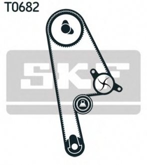 Комплект ГРМ, пас+ролик+помпа SKF VKMC 93616 (фото 1)