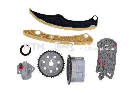 Комплект ГРМ (ланцюг + шестерня) HYUNDAI IX20, IX35, KONA, TUCSON, TUCSON/SUV, VELOSTER, KIA CARENS IV, CEED, PRO CEED, SOUL II, SPORTAGE IV, VENGA 1.4/1.6 02.10- SNR NTN KDC48901 (фото 1)