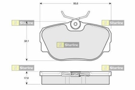 Тормозные колодки дисковые STARLINE BD S102 (фото 1)