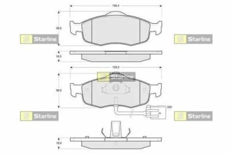 Тормозные колодки дисковые STARLINE BD S105