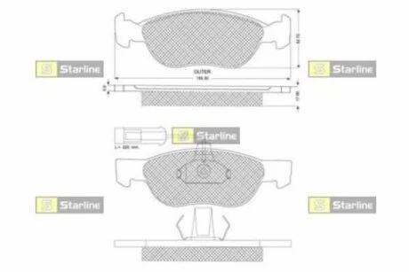 Тормозные колодки дисковые STARLINE BD S123 (фото 1)