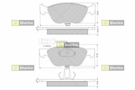Тормозные колодки дисковые STARLINE BD S162 (фото 1)