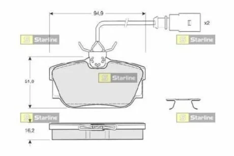 Тормозные колодки дисковые STARLINE BD S207