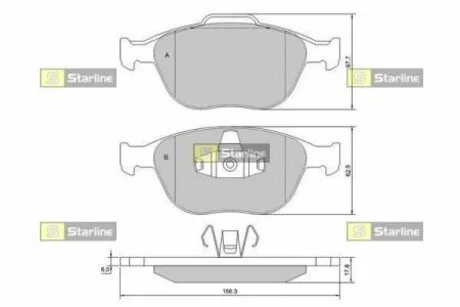 Тормозные колодки дисковые STARLINE BD S428