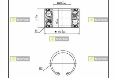 Подшипник колесный STARLINE LO 01459