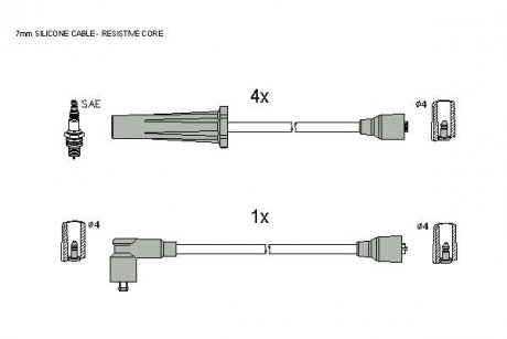Комплект кабелів запалювання STARLINE ZK4194 (фото 1)