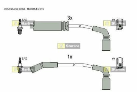 Комплект кабелiв запалювання STARLINE ZK 7292