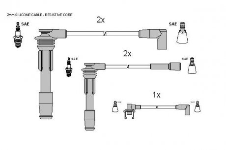 Комплект кабелiв запалювання STARLINE ZK 8914 (фото 1)