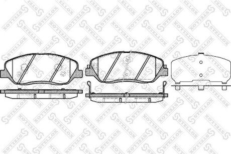 Колодки гальмівні передні Sportage 06~ Santa Fe Sorento 09~ Carnival STELLOX 001092BSX (фото 1)