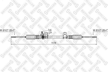 Рейка рульова (З РУЛЬОВИМИ ТЯГАМИ В ЗБОРІ) Ford Fiesta 1.1-1.8D 89-00 / Ka 1.3/1.6 96> STELLOX 0035030SX (фото 1)