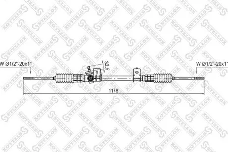 Рейка рульова (З РУЛЬОВИМИ ТЯГАМИ В ЗБОРІ) Ford Fiesta 1.1-1.8D 89-00 / Ka 1.3/1.6 96> STELLOX 0035030SX
