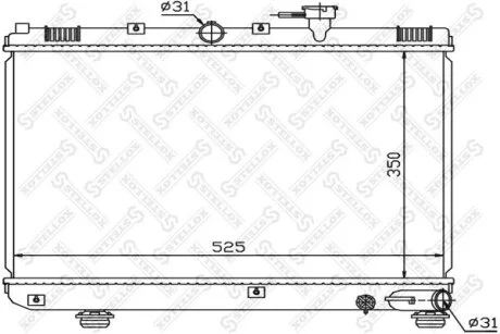Радіатор охолодження двигуна (М/T) Kia Rio 1.3-1.5 00> STELLOX 1025464SX