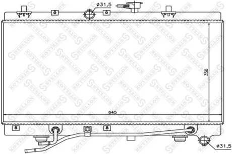 Радіатор охолодження двигуна (A/T) Rio 2000-2005 1.4/1.6 STELLOX 1025470SX