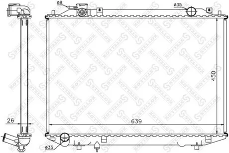 Радіатор охолодження двигуна Ford Ranger 2.5Di/2.5TDi 98-05
Mazda B2500 2.5D 96> STELLOX 1025474SX
