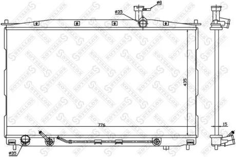 Радіатор охолодження двигуна A/T Santa Fe 2.0L 2,2 CRDI 2,7 M/T STELLOX 1026612SX