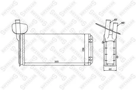 Радіатор опалення салону VW T4 90> STELLOX 10-35020-SX