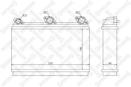 Радіатор опалення салону BMW E31/E32/E34 1.8-5.5/2.5TD 86-99 STELLOX 1035080SX