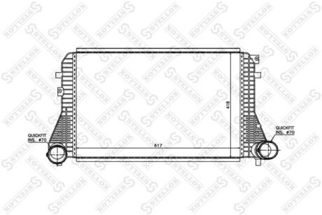 Радіатор інтеркулера Audi A3, VW Golf/Touran/Caddy all 03> STELLOX 1040038SX