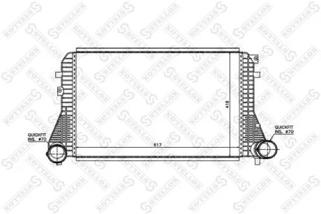 Радіатор інтеркулера Audi A3, VW Golf/Touran/Caddy all 03> STELLOX 1040038SX