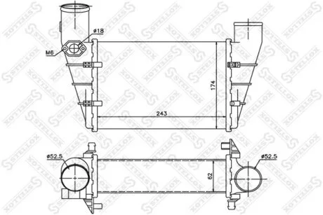 Радіатор інтеркулера VW Passat, Audi A4/A6 1.8T/1.9TDi 95-01 STELLOX 1040081SX